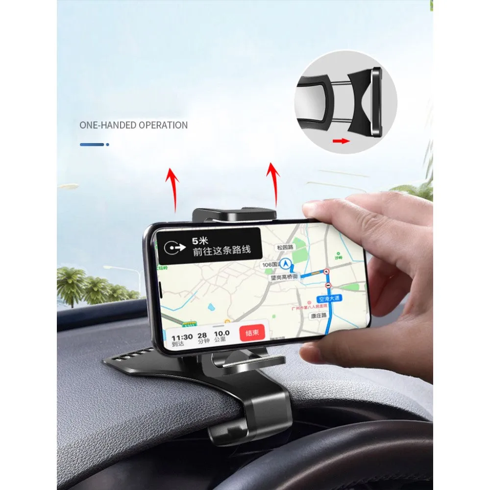 3 in 1 Car GPS Smartphone Holder: Dashboard / Visor Clamp   AC Grid Clip for Wiko Sunny 4 Plus (2019) - Black