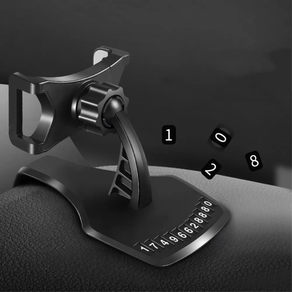 3 in 1 Car GPS Smartphone Holder: Dashboard / Visor Clamp   AC Grid Clip for Wiko Sunny 4 Plus (2019) - Black