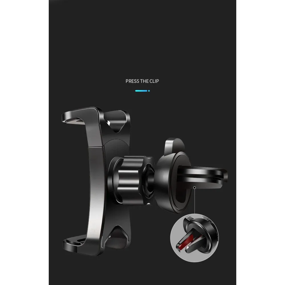 3 in 1 Car GPS Smartphone Holder: Dashboard / Visor Clamp   AC Grid Clip for Wiko Sunny 4 Plus (2019) - Black