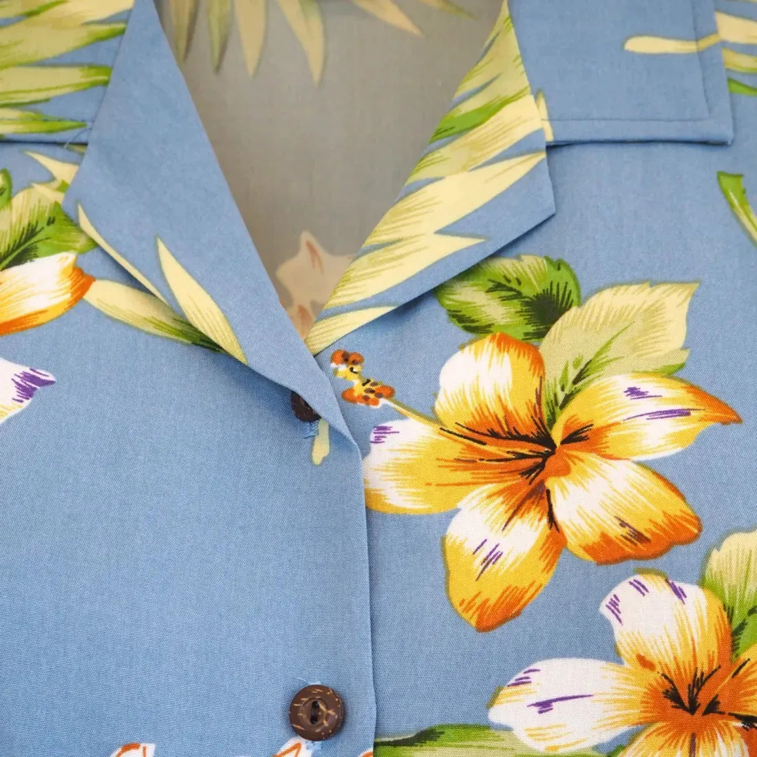 Atoll Blue Lady's Hawaiian Sleeveless Blouse