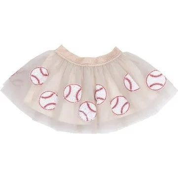 Baseball Tutu Skirt - Oat