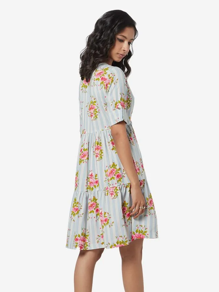 Bombay Paisley Multicolour Floral Tiered Dress