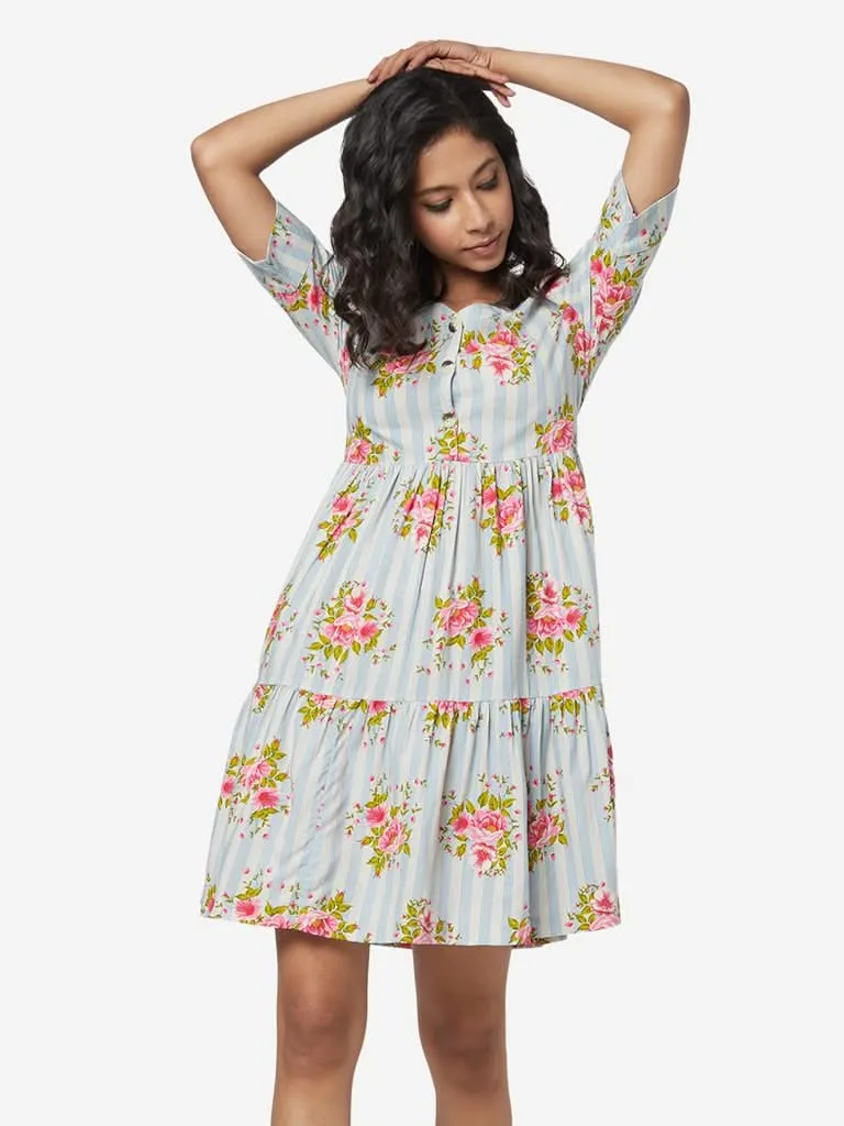 Bombay Paisley Multicolour Floral Tiered Dress