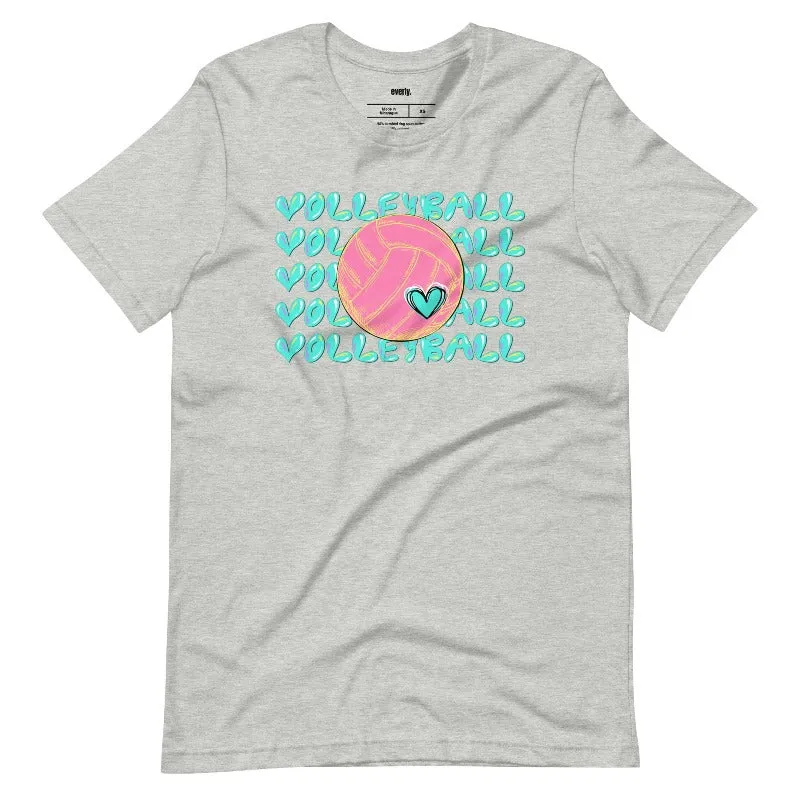 Bright Volleyball Bubble Letters Graphic Tee