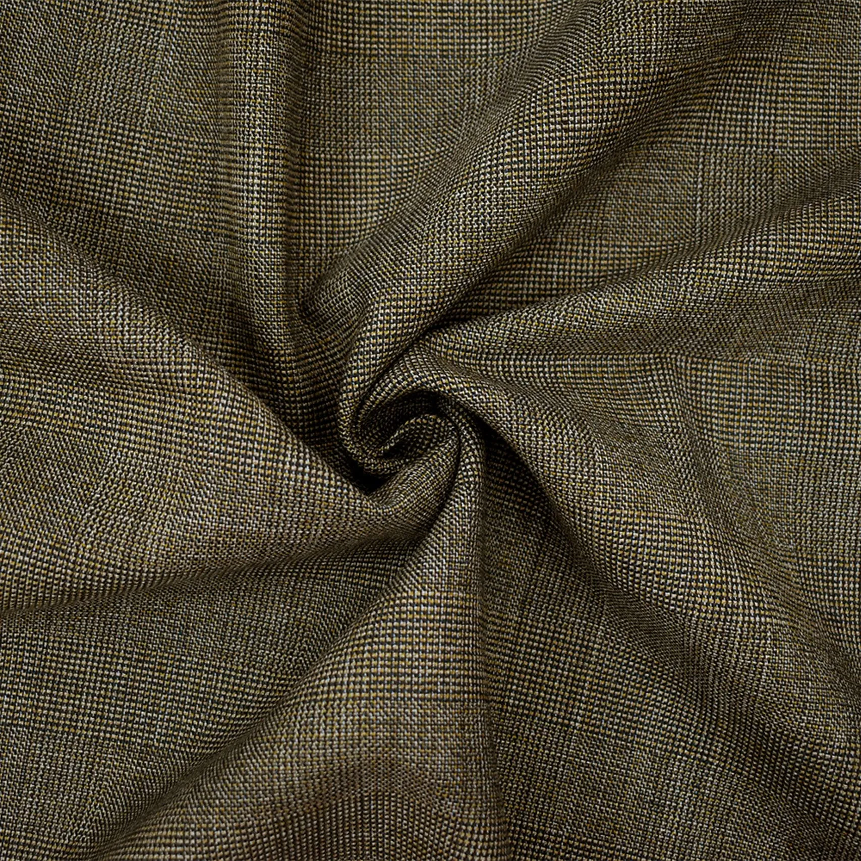 Brown-Gray-Multi Tropical Wool Texture Check Woven Suiting Fabric