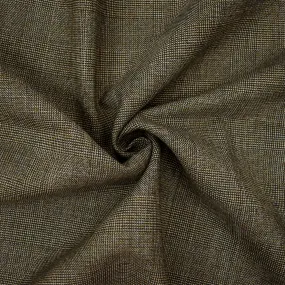 Brown-Gray-Multi Tropical Wool Texture Check Woven Suiting Fabric