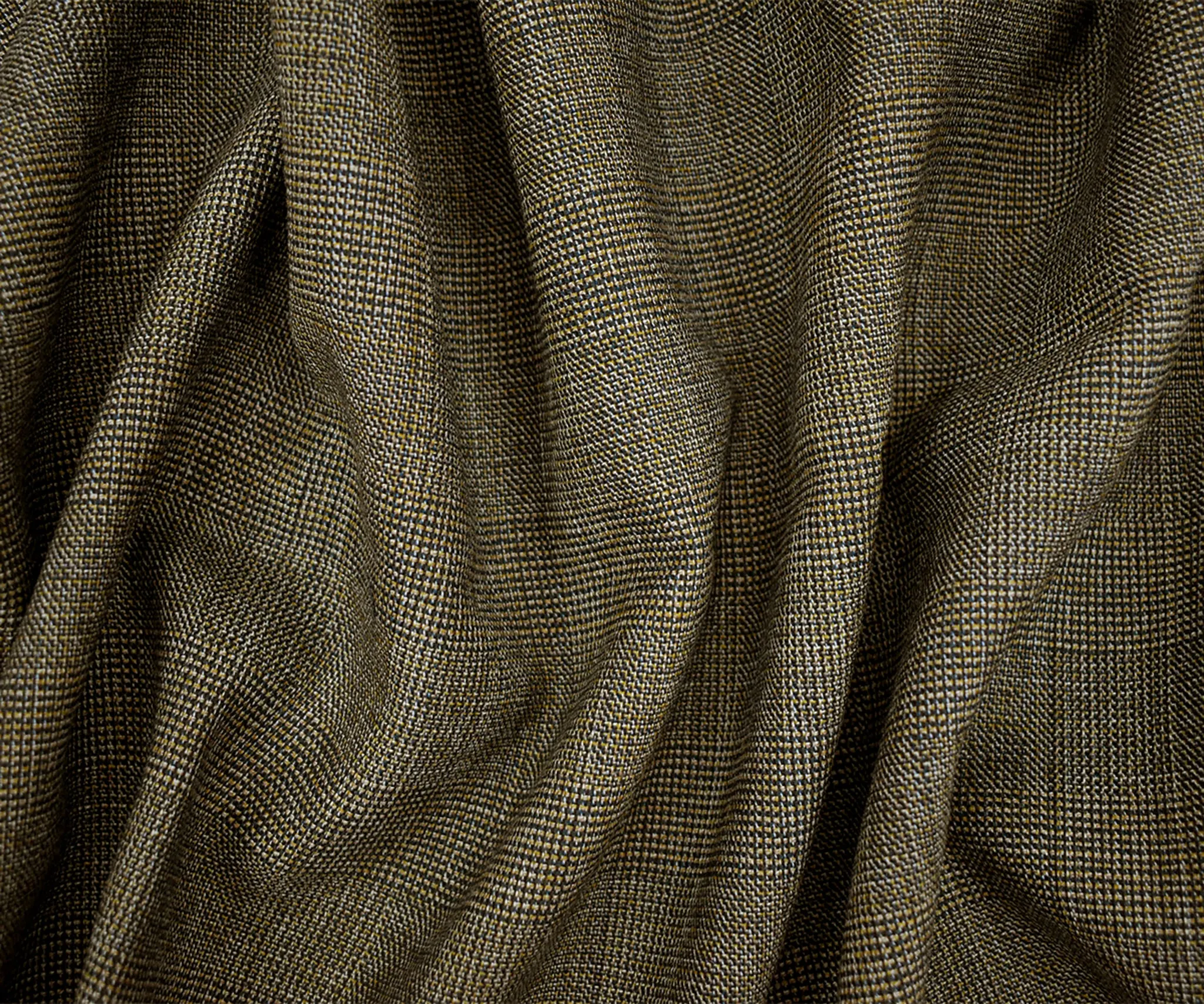 Brown-Gray-Multi Tropical Wool Texture Check Woven Suiting Fabric