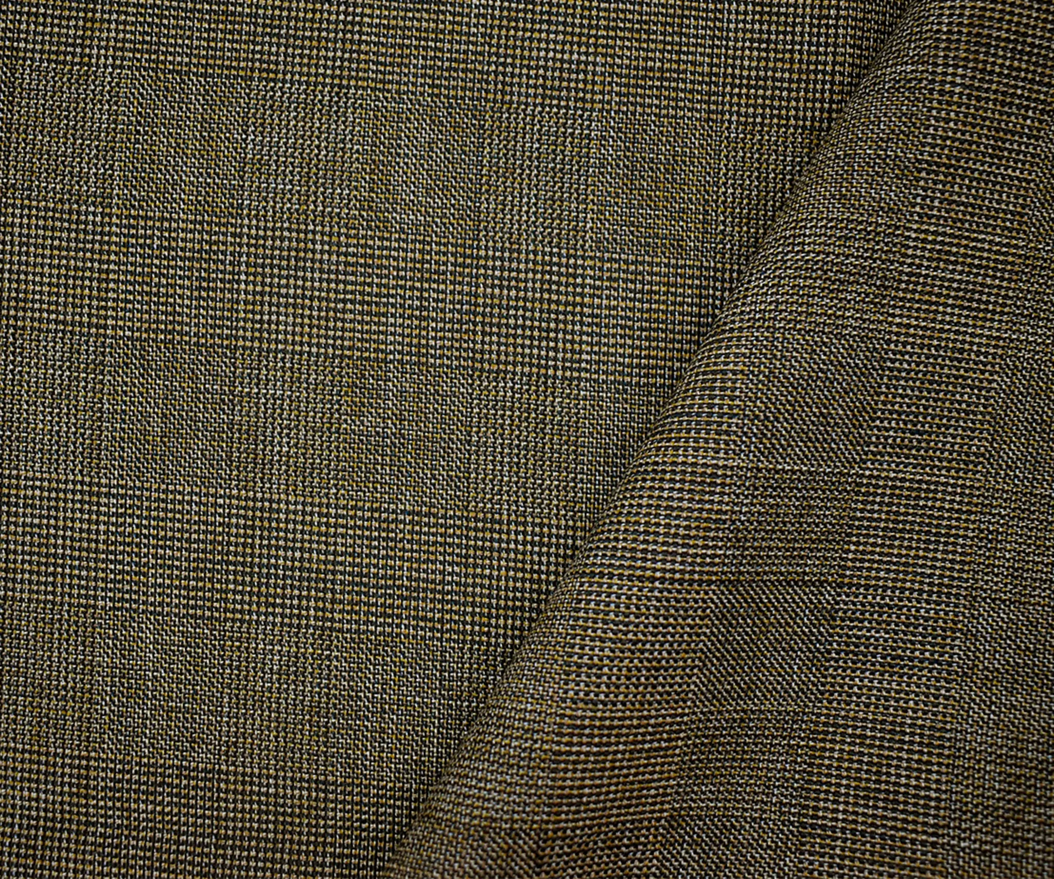 Brown-Gray-Multi Tropical Wool Texture Check Woven Suiting Fabric