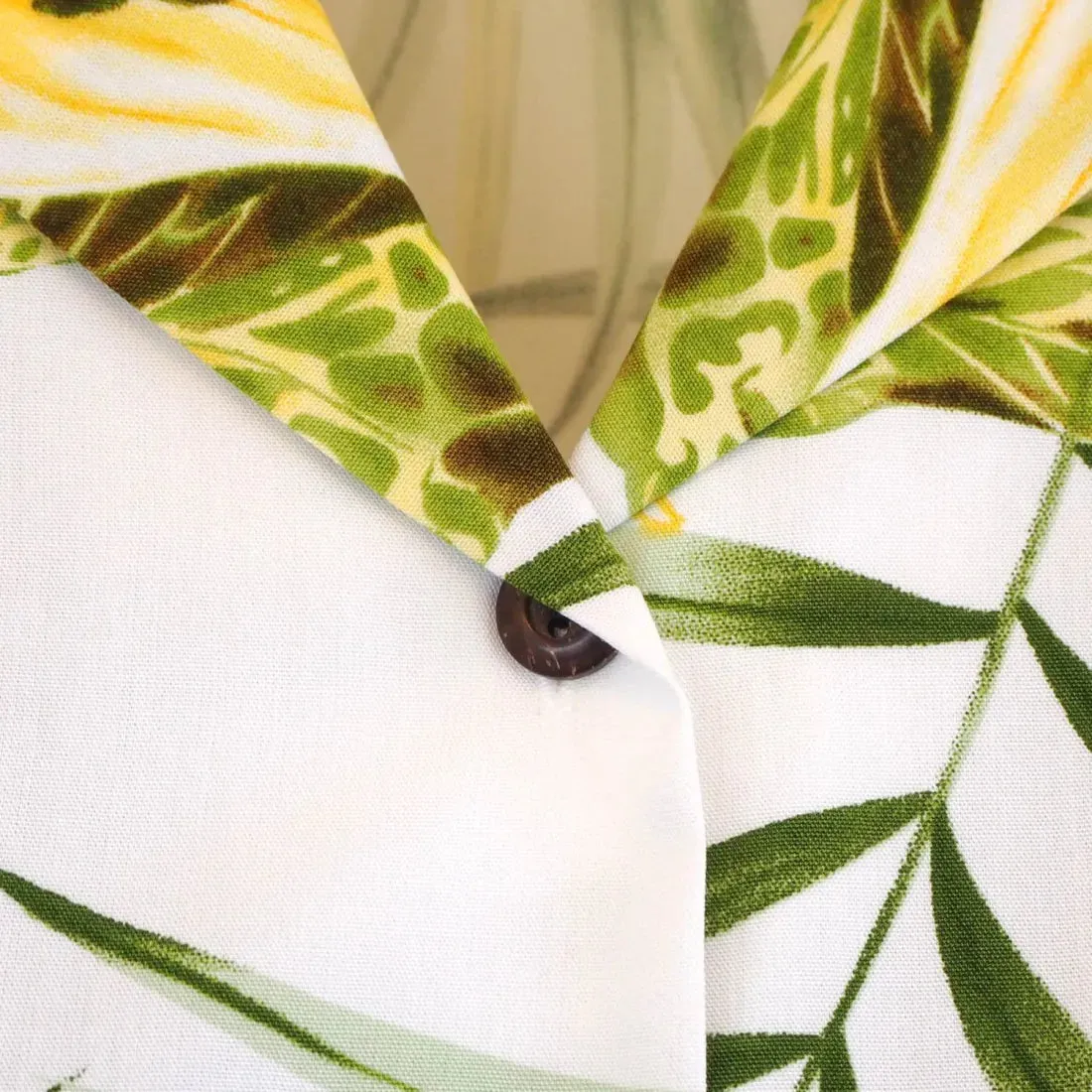 Calla Lily White Lady's Hawaiian Rayon Blouse