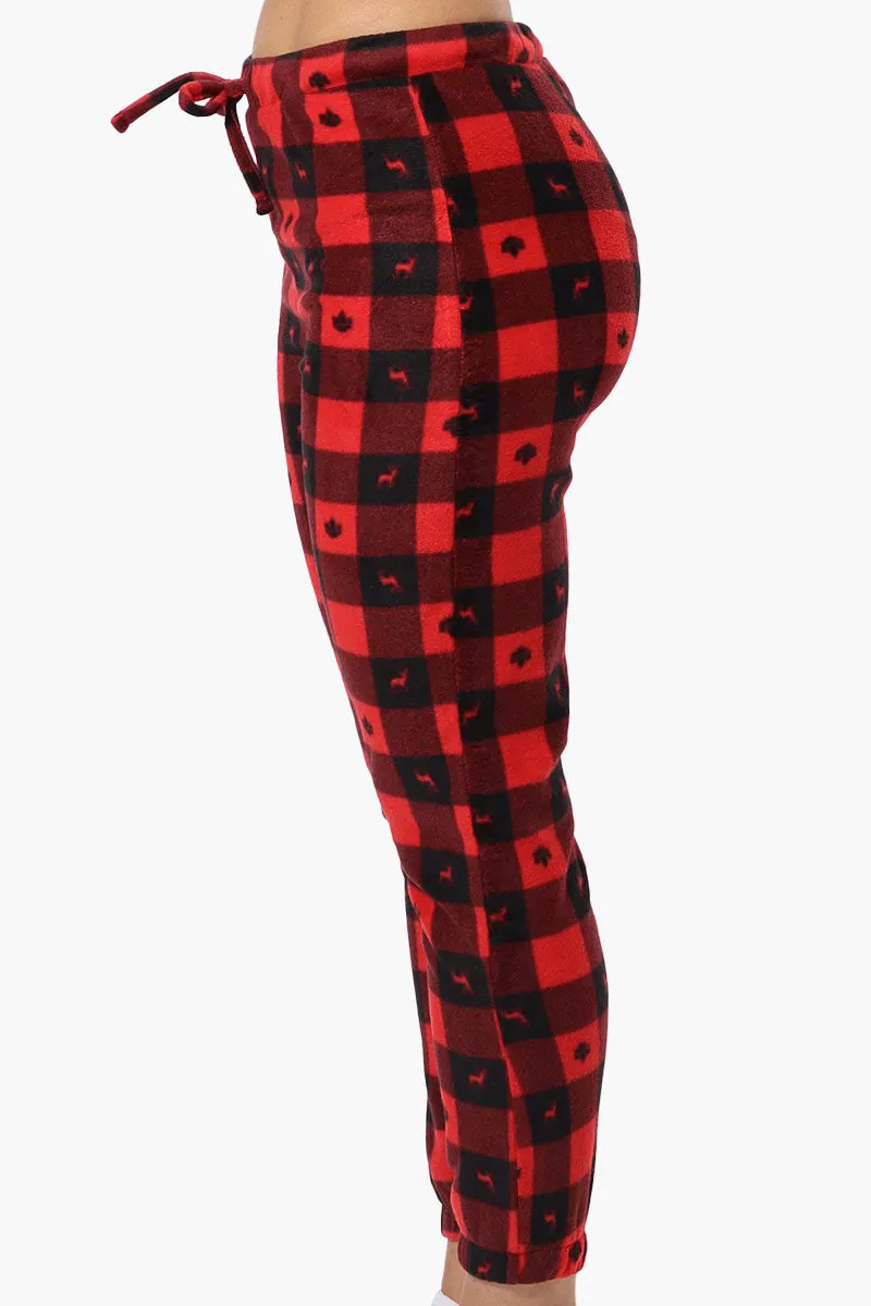 Canada Weather Gear Plaid Fleece Pajama Bottoms - Red
