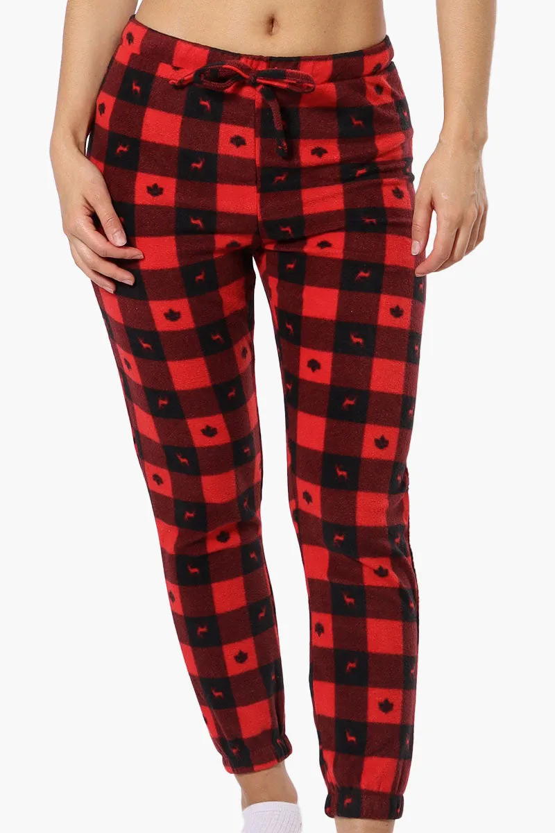 Canada Weather Gear Plaid Fleece Pajama Bottoms - Red