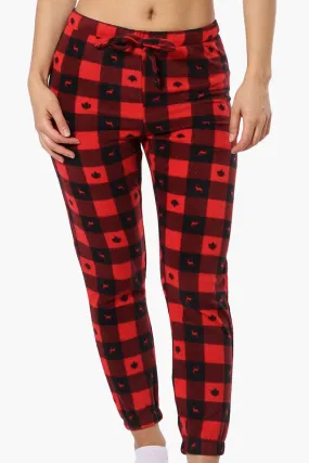 Canada Weather Gear Plaid Fleece Pajama Bottoms - Red