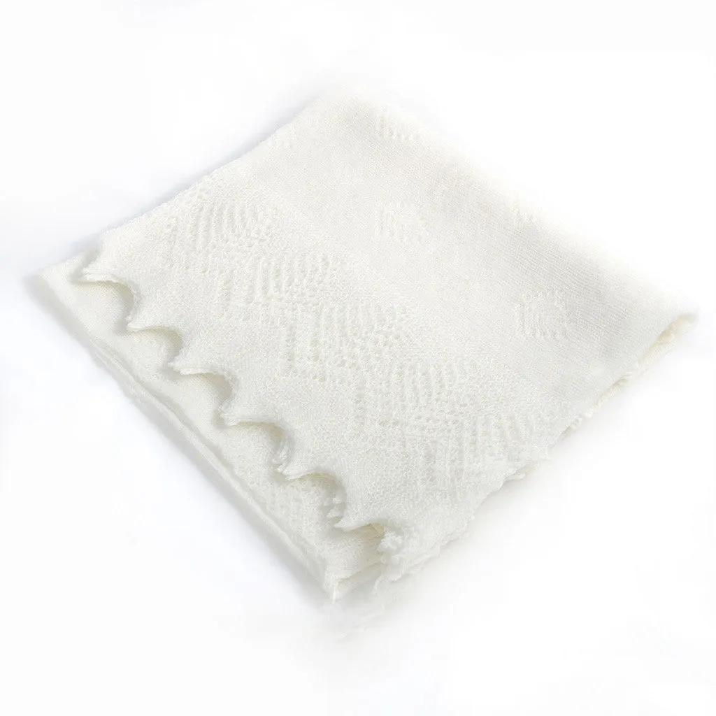 Christening Shawl ‘Heaven’ White