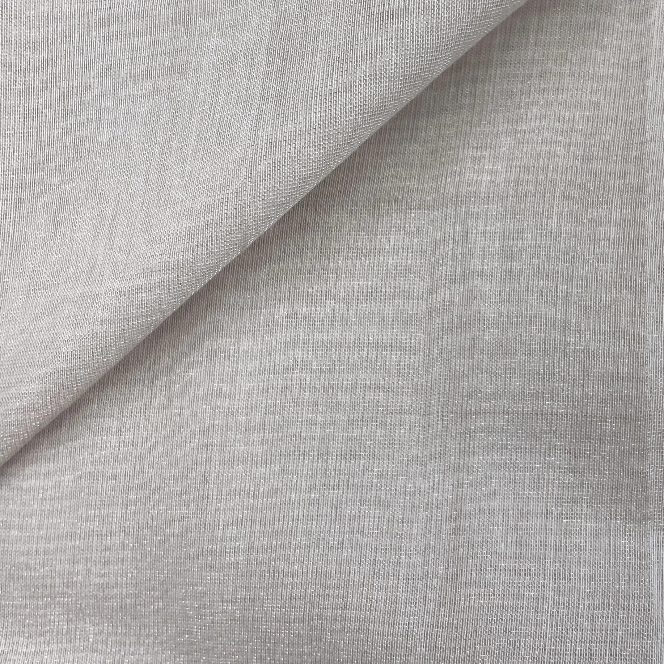 Classic Beige Beige Diamond Tissue Silver Silk Fabric