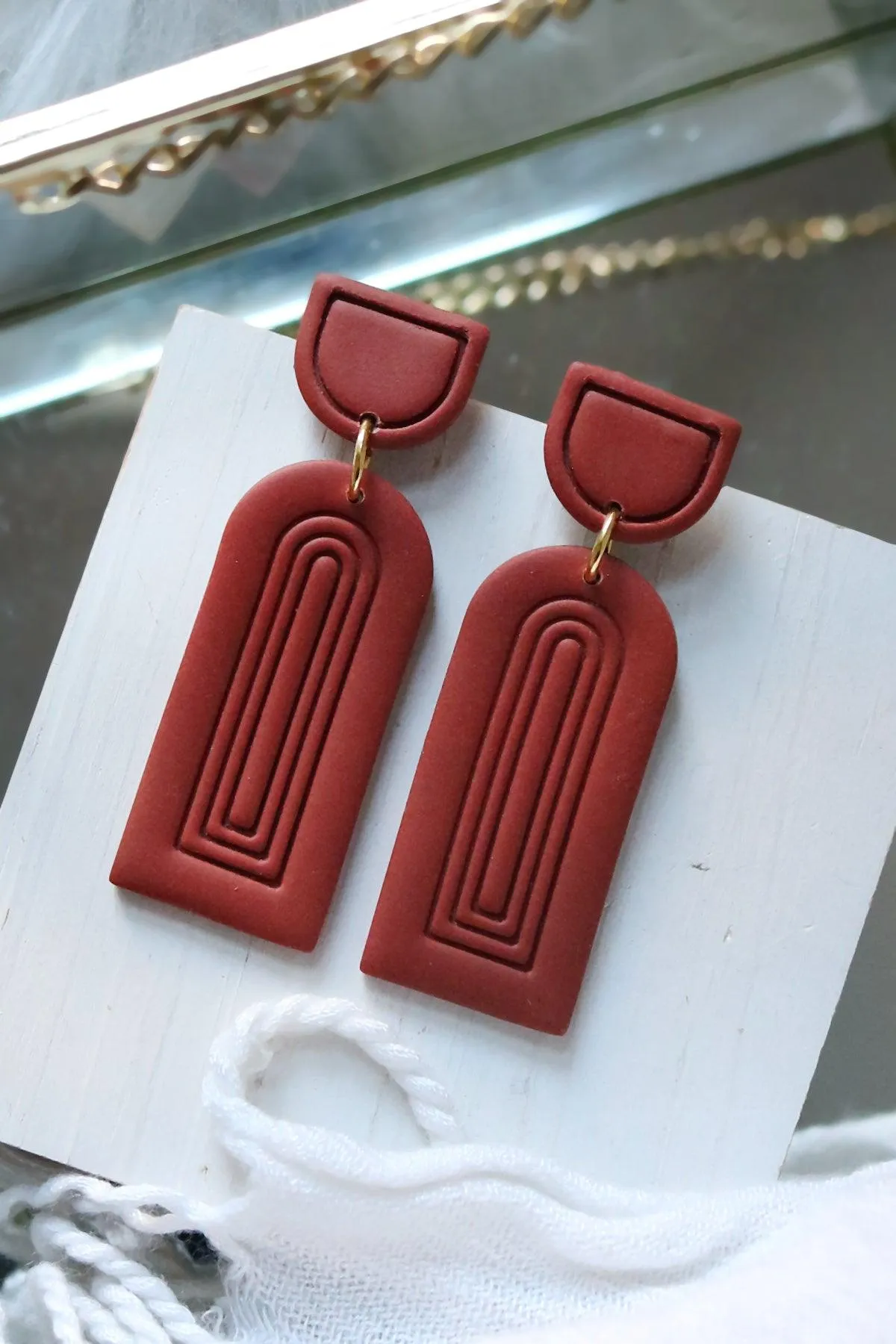 Column Polymer Clay Earrings | Choose Your Colour