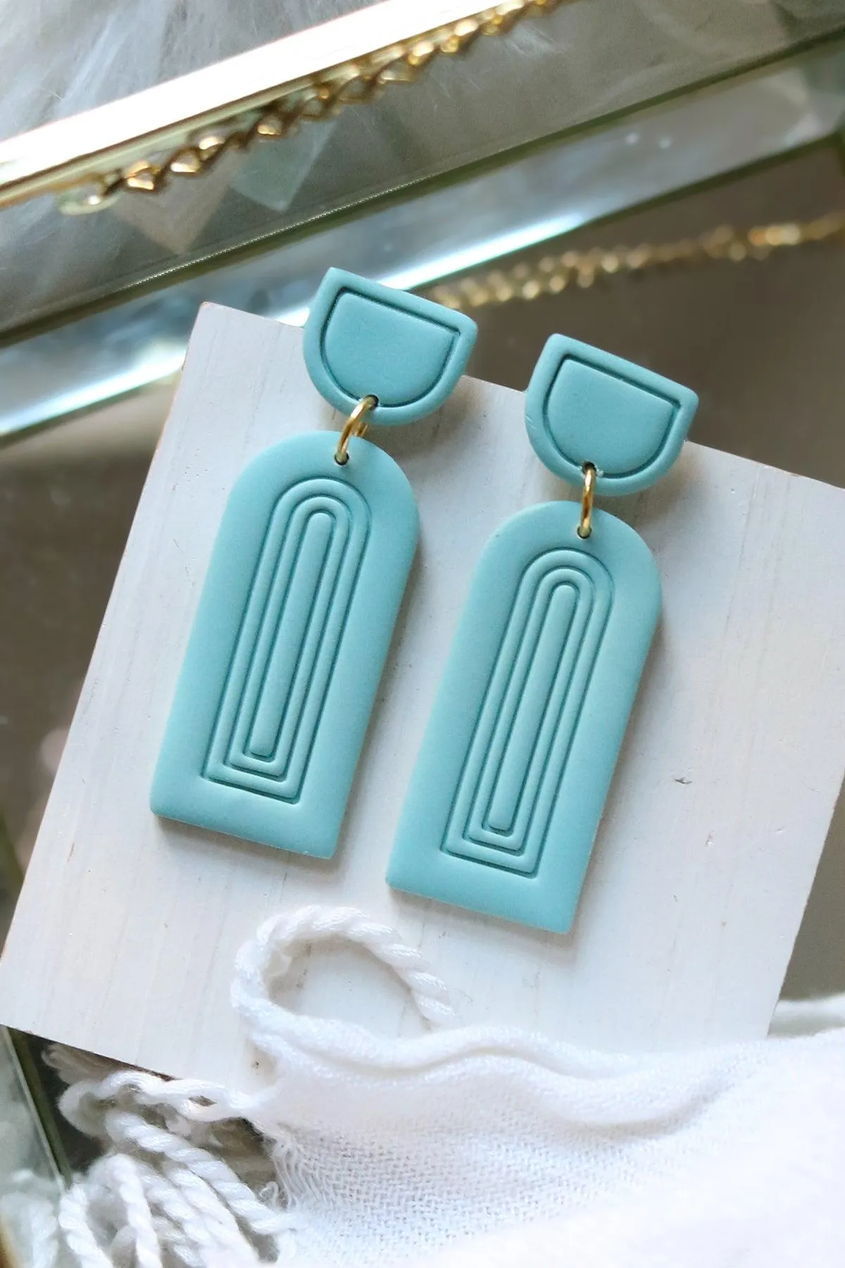 Column Polymer Clay Earrings | Choose Your Colour