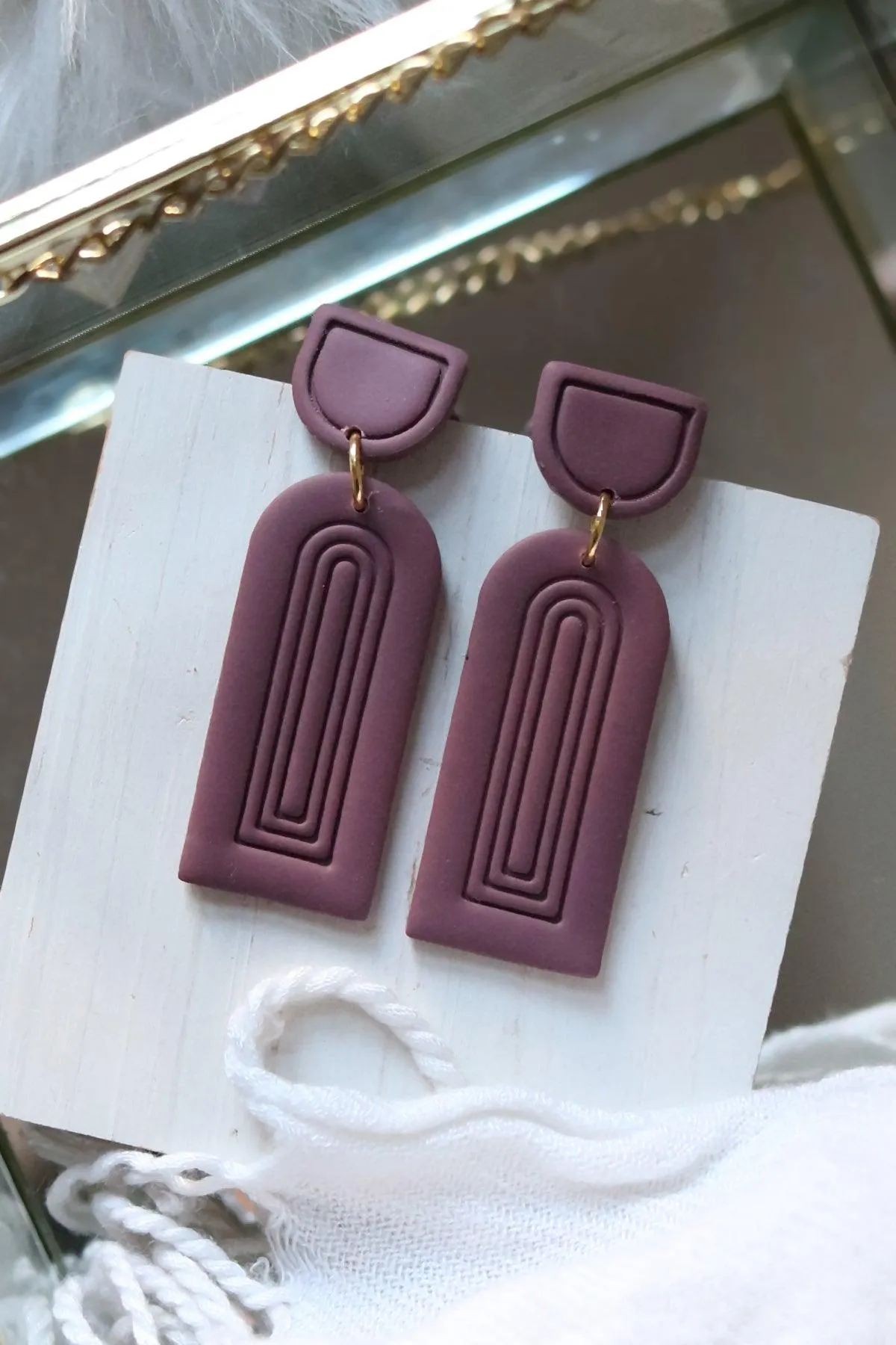 Column Polymer Clay Earrings | Choose Your Colour