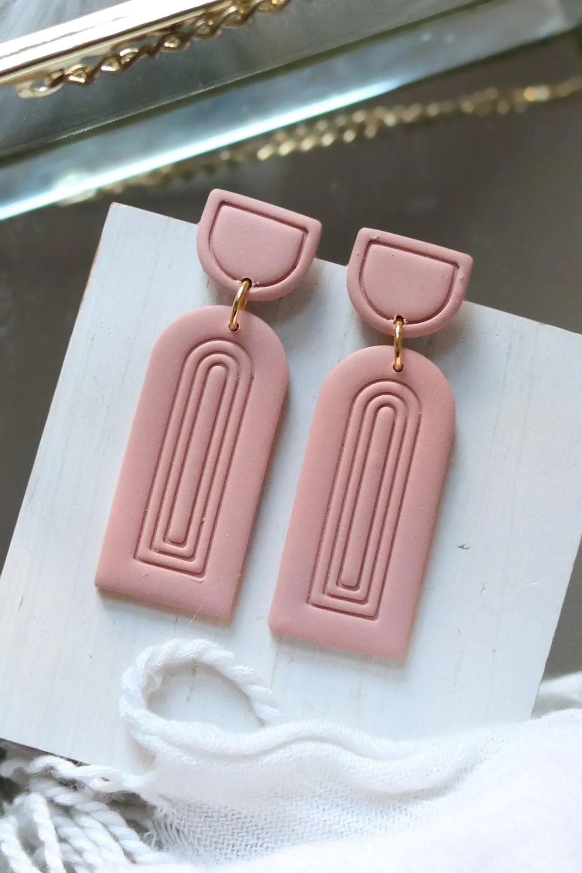 Column Polymer Clay Earrings | Choose Your Colour