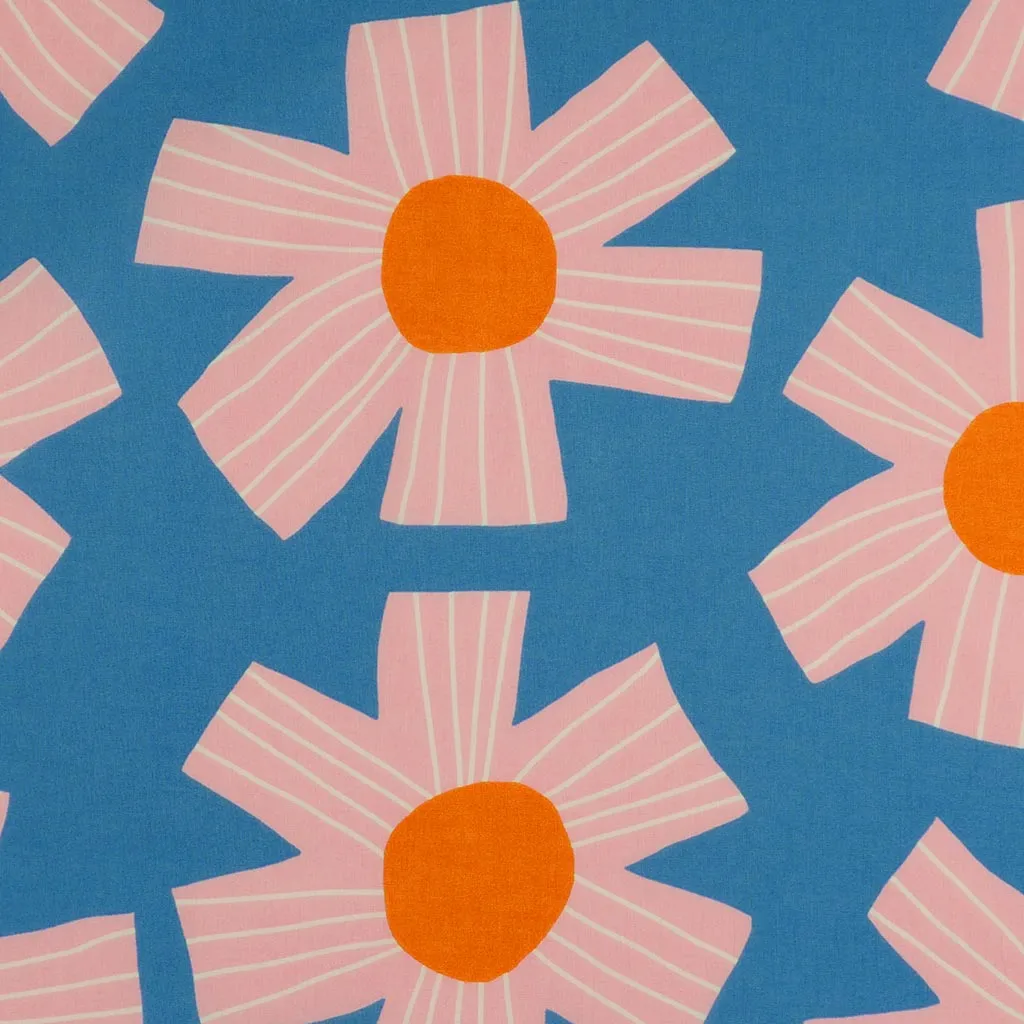 Cotton Voile - Blue Sunny Days Woven Fabric by Nerida Hansen Sample