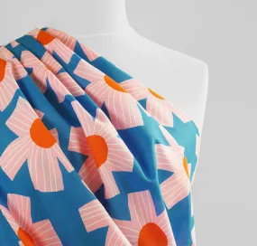 Cotton Voile - Blue Sunny Days Woven Fabric by Nerida Hansen Sample