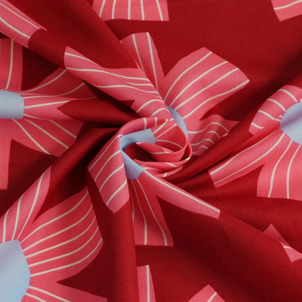 Cotton Voile - Bordeaux Sunny Days Woven Fabric by Nerida Hansen