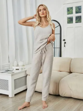 Cozy Acrylic V-Neck Cami and Pants Set