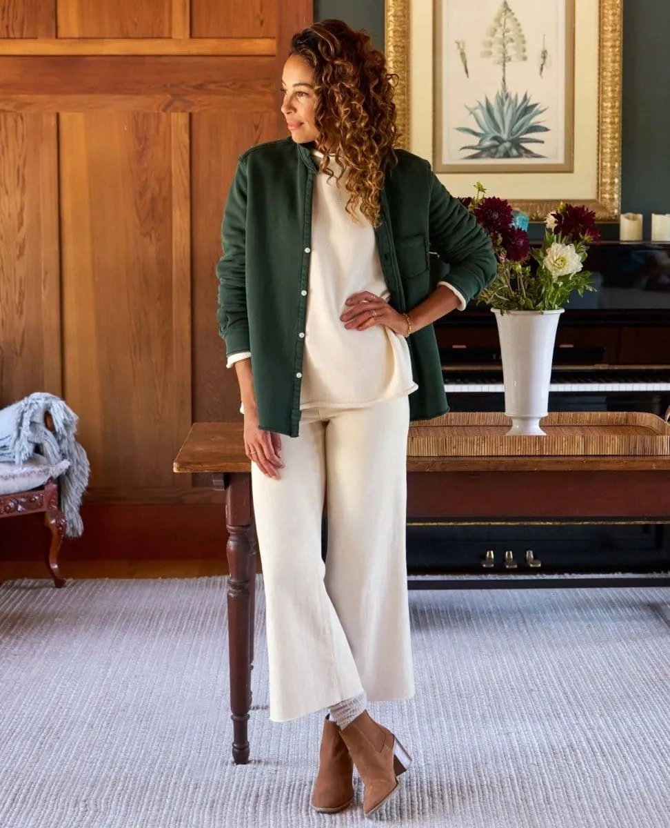 Eileen Sweatshirt Button-Up Evergreen