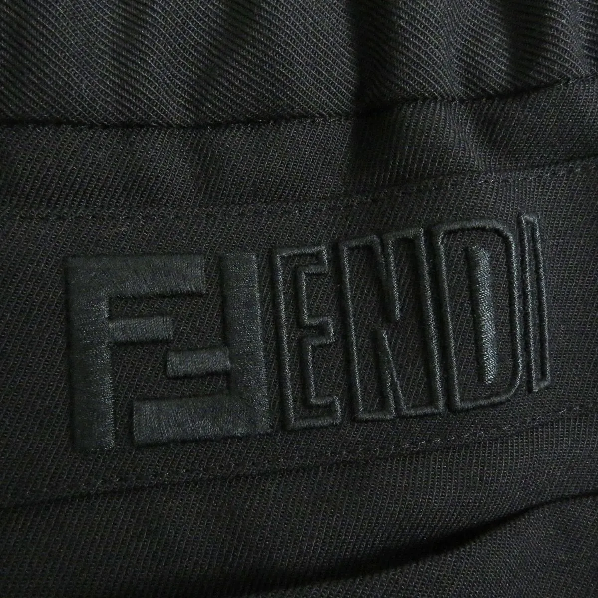 Fendi FF Logo Zucca Embroidery Easy Pants Black 48