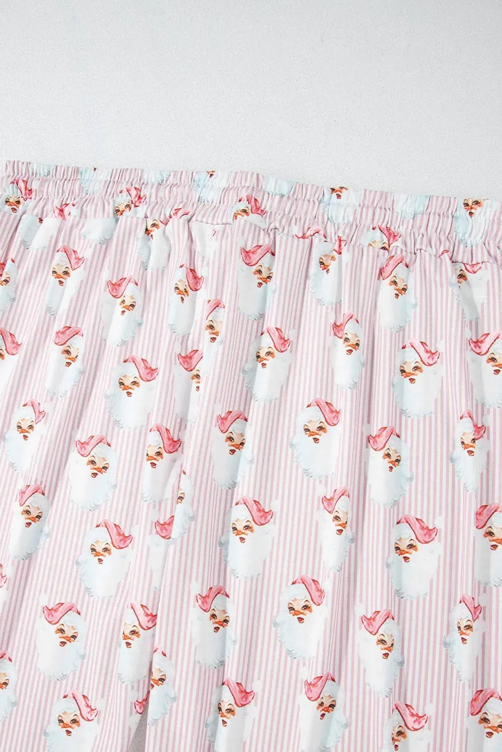 Festive Santa Print Lounge Set for Women