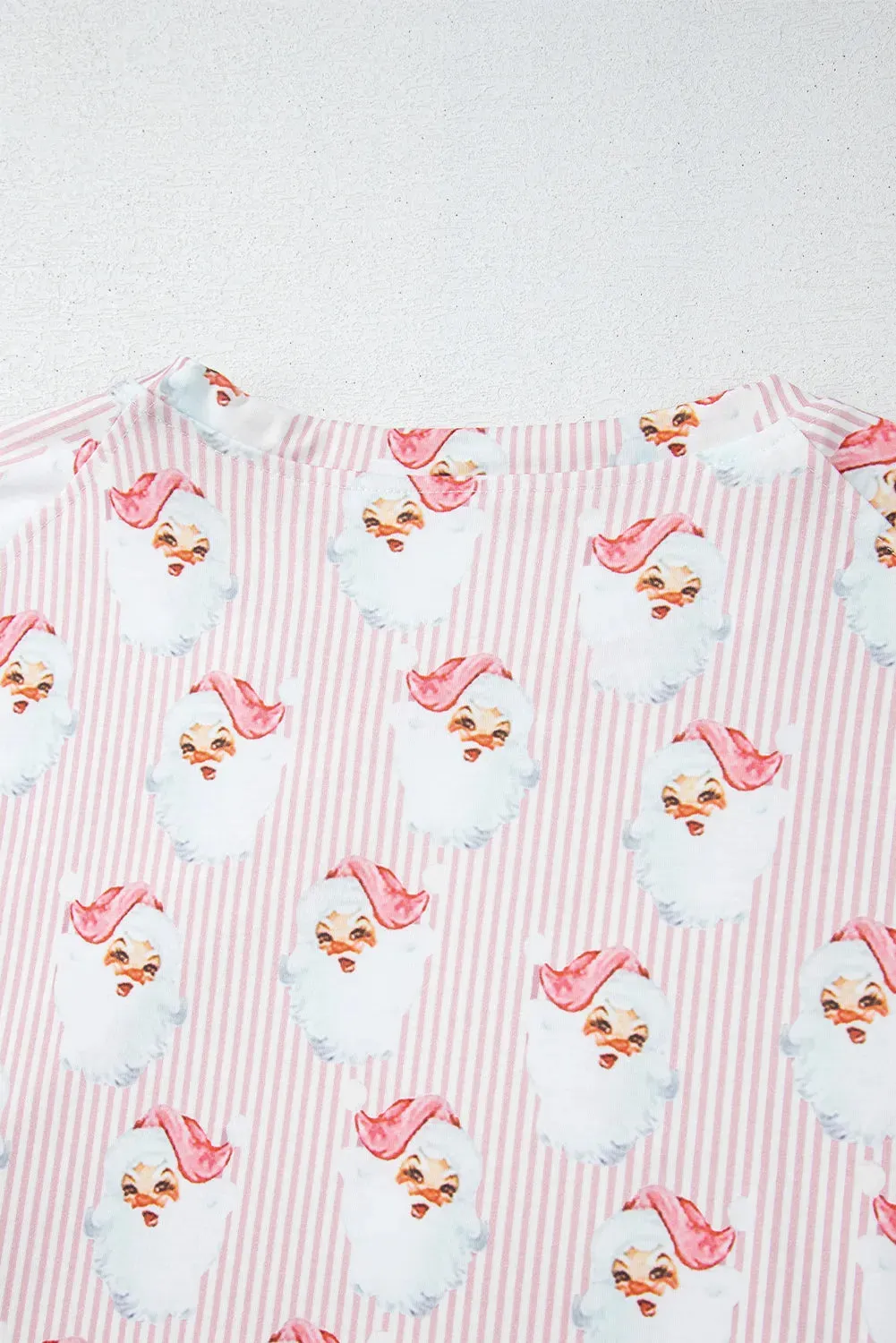 Festive Santa Print Lounge Set for Women