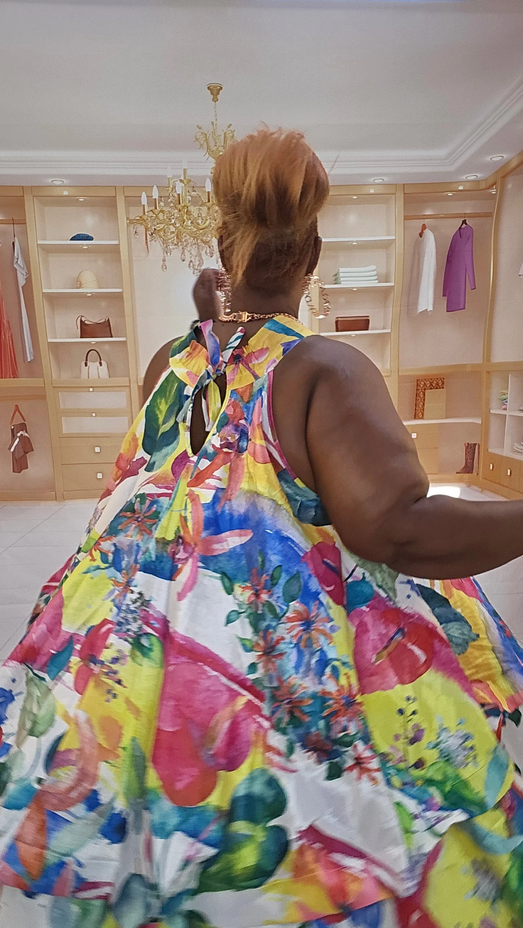 Flirty Tropical Choker Dress