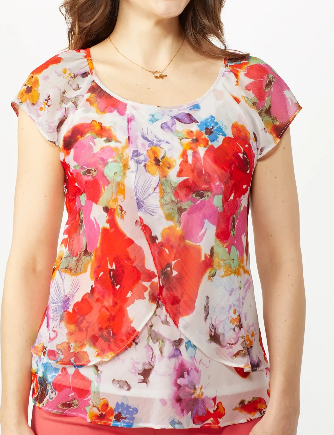Floral Tier Print Top