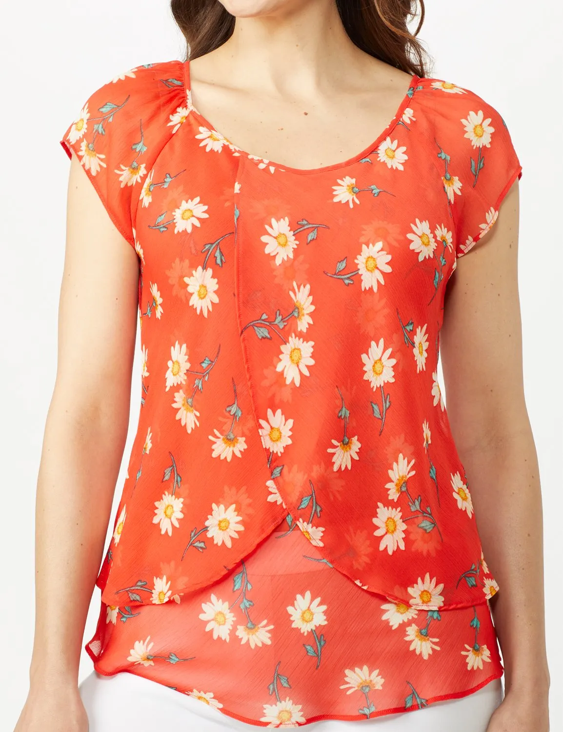 Floral Tier Print Top