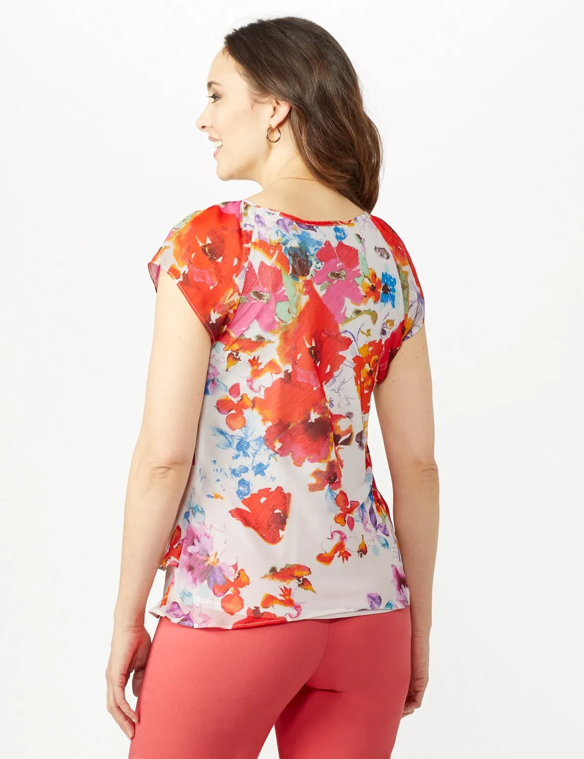 Floral Tier Print Top