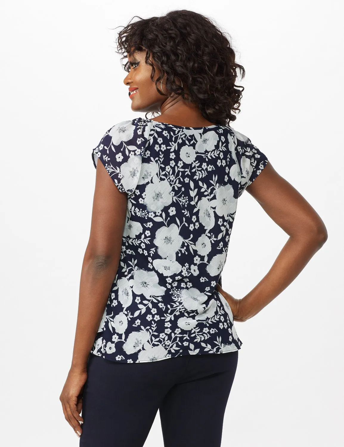 Floral Tier Print Top