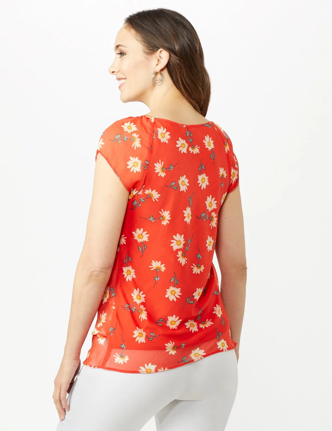 Floral Tier Print Top