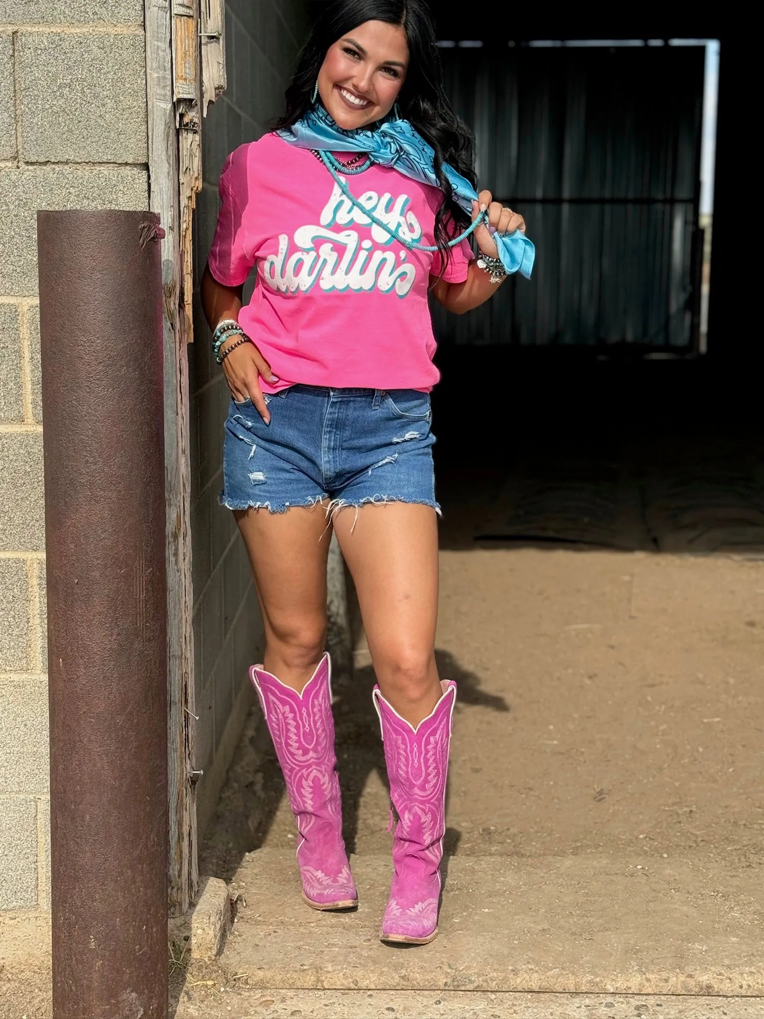 Hey Darlin Pink Graphic Tee by Texas True Threads