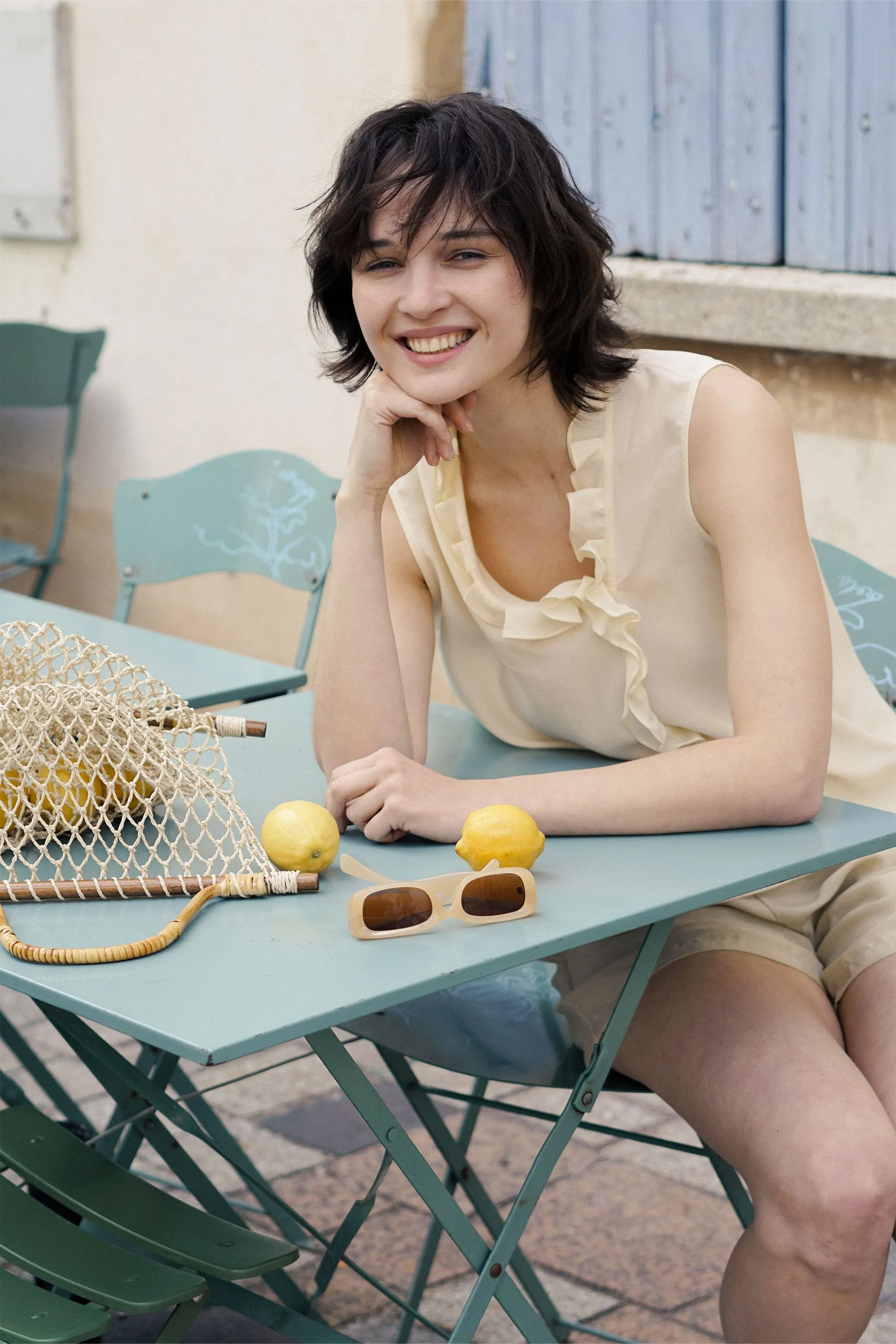 Holiday in Arles | Sandwashed Matte Silk Lace Long Pajama Set - Olive Green
