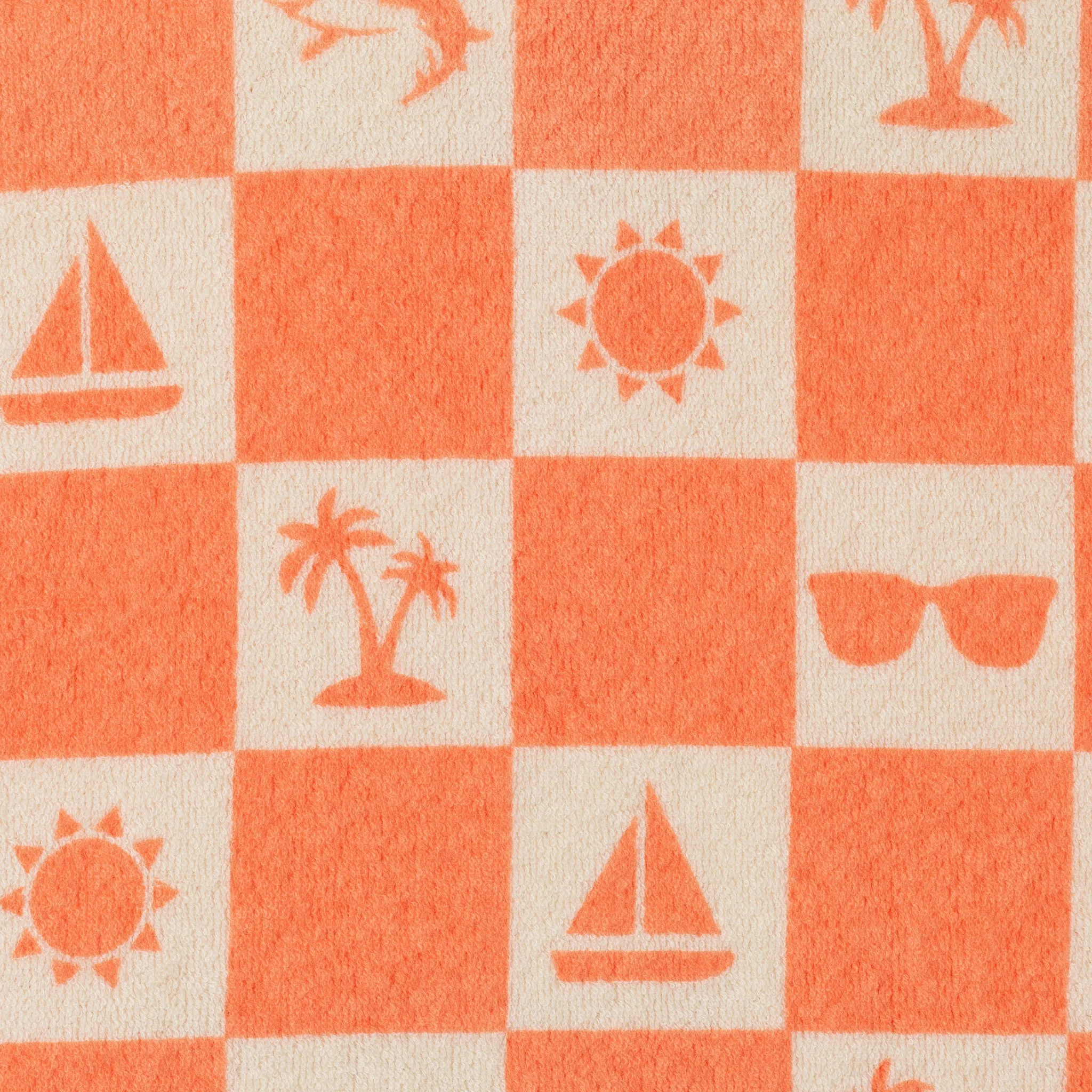 Infant (3-24M) Printed Terry Set | Orange Check