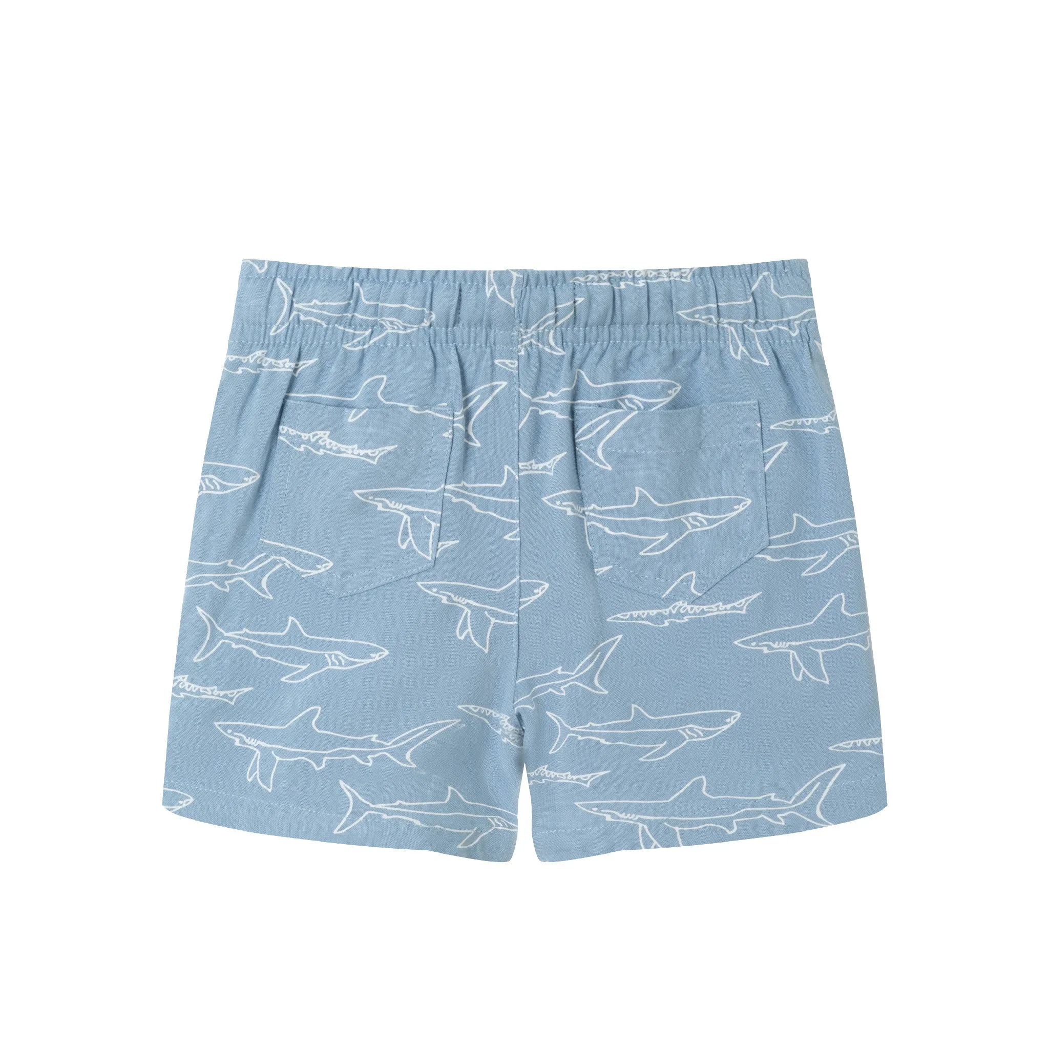 Infant (3-24M) Shark Print Buttondown Set | Blue