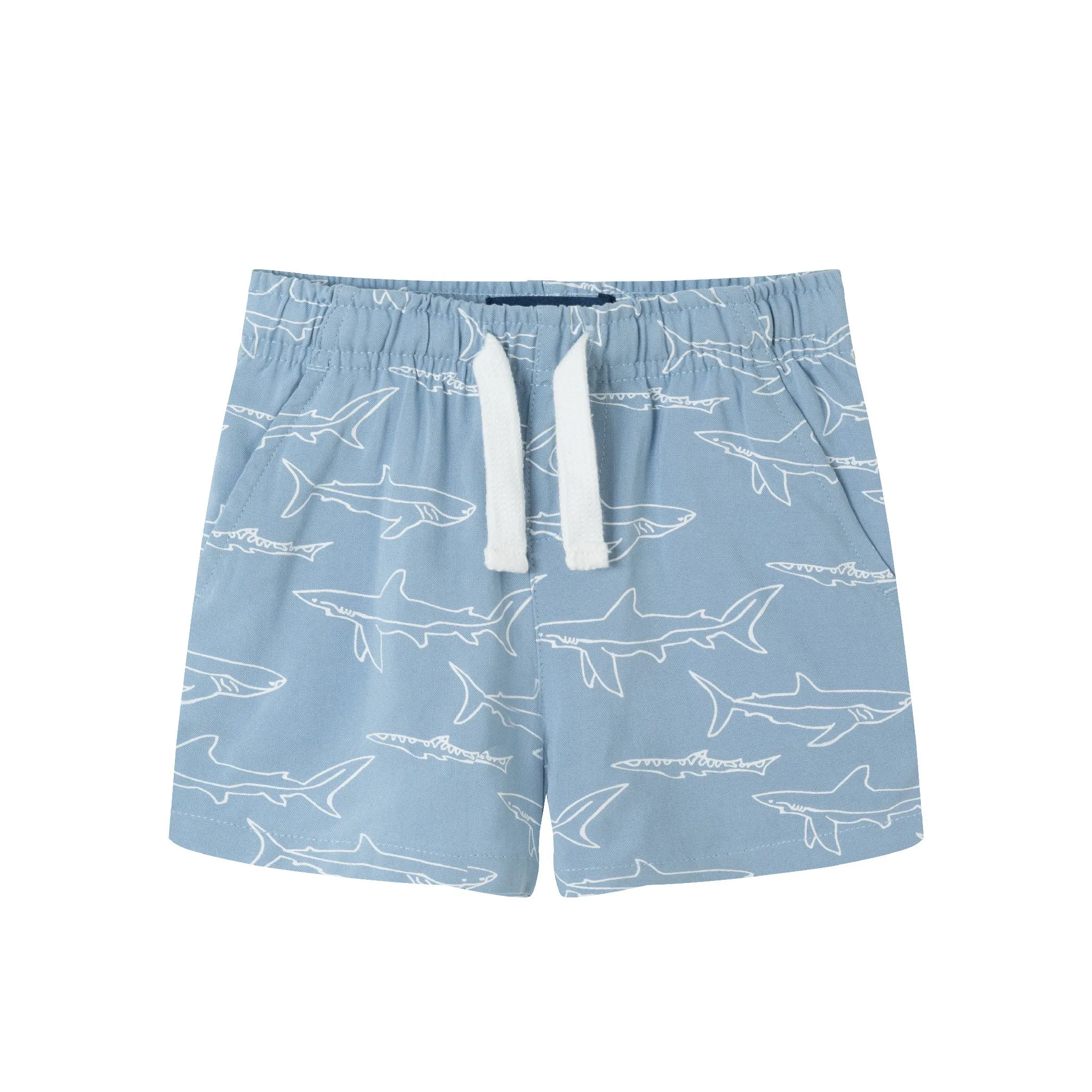 Infant (3-24M) Shark Print Buttondown Set | Blue
