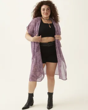 Joy Holiday Mini Floral Kimono | Purple / Mauve