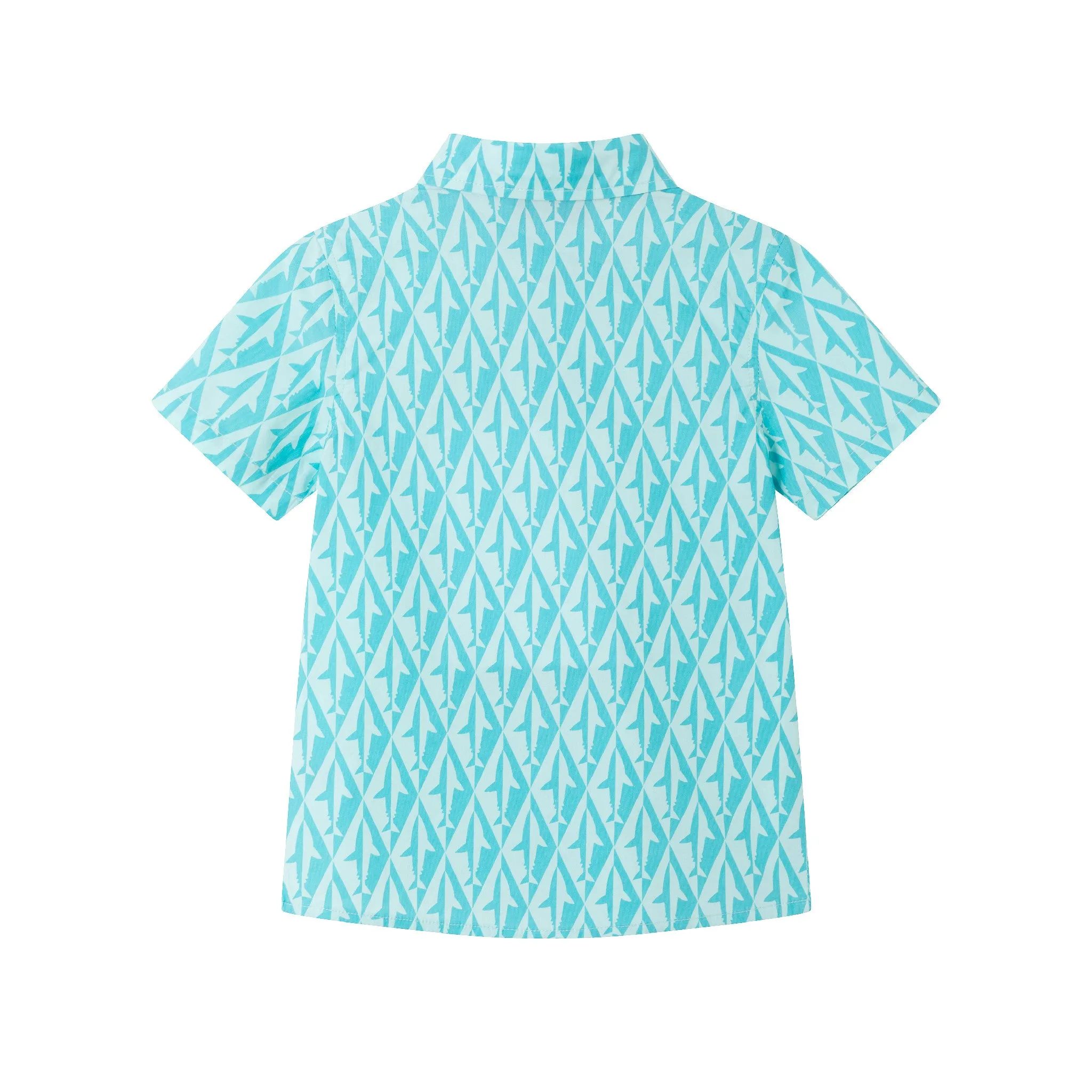 Kids (2-7) Short Sleeve Buttondown Set | Geo Shark