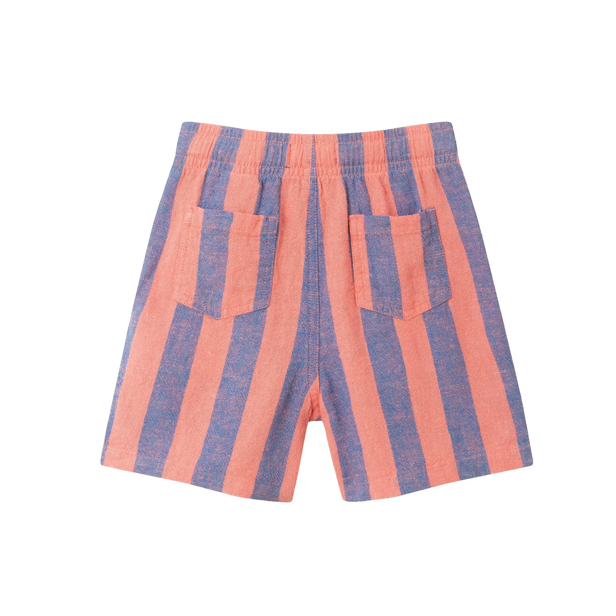 Kids (2-8) 2-Piece Striped Buttondown Set | Coral & Blue