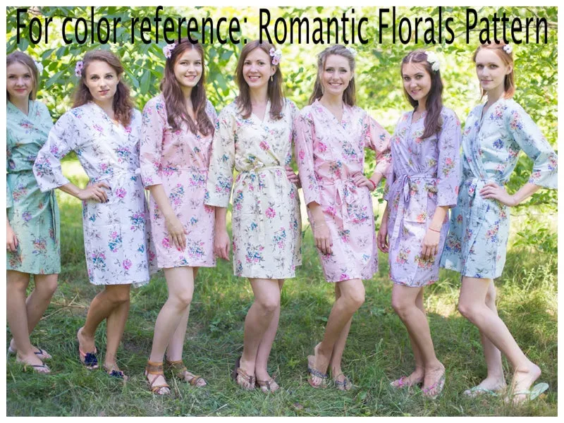 Light Blue Breezy Bohemian Style Caftan in Romantic Florals Pattern