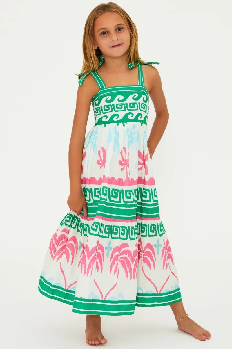LITTLE CAMI TROPICAL PALM DRESS