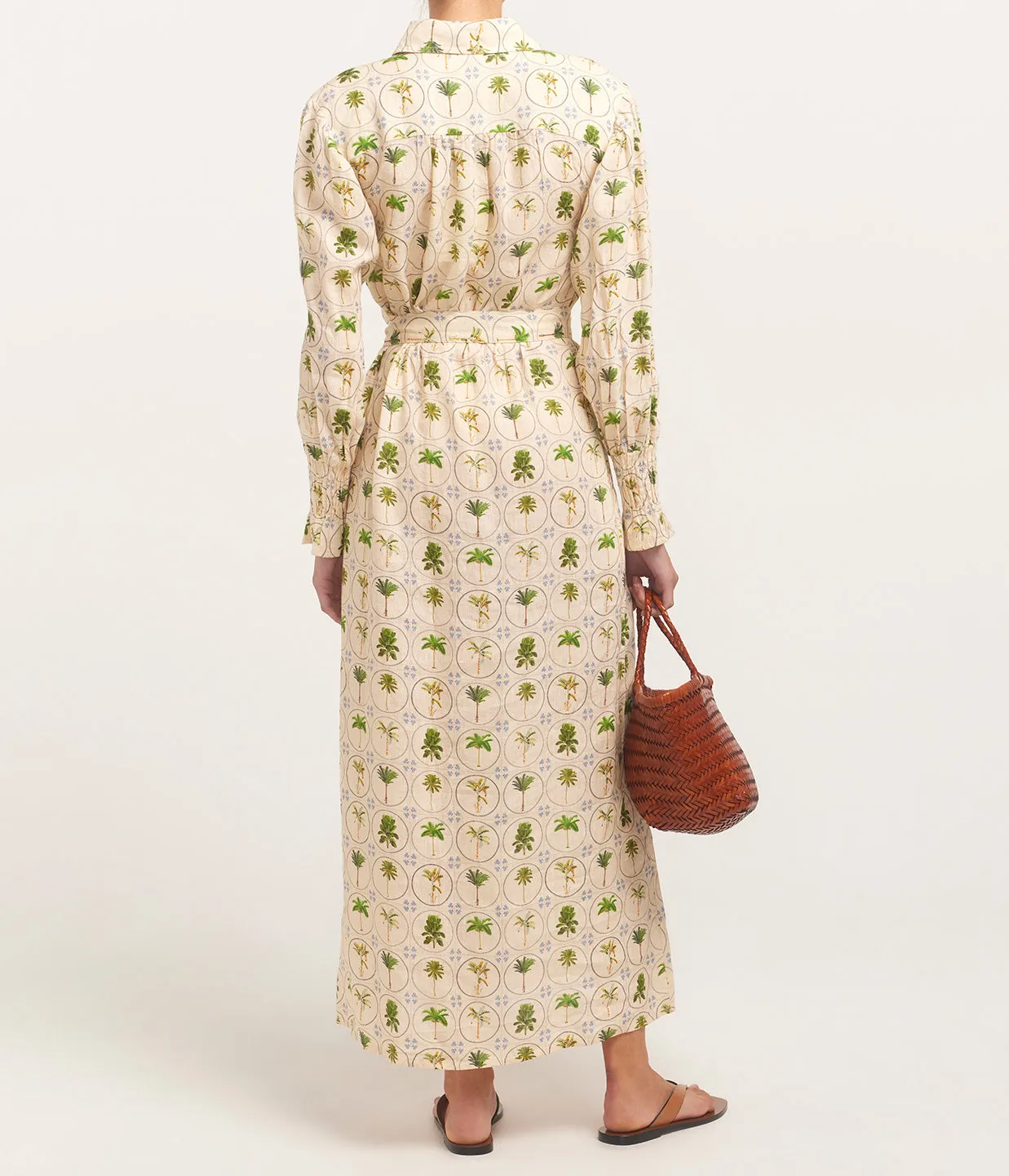 Marigold Dress in Tropical Palms