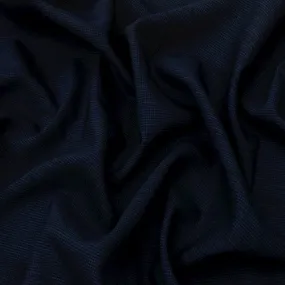 Navy Black Tropical Wool Blend Houndstooth Shirting Fabric