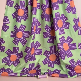 Nerida Hansen - Sunny Days on Lime Green Cotton Voile Fabric