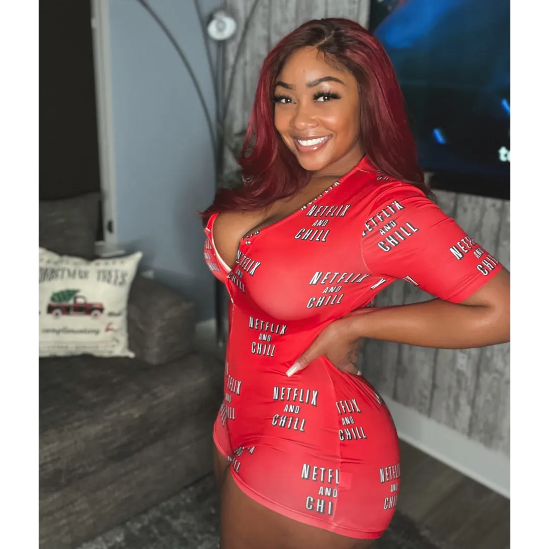 Netflix and chill shorts onesie